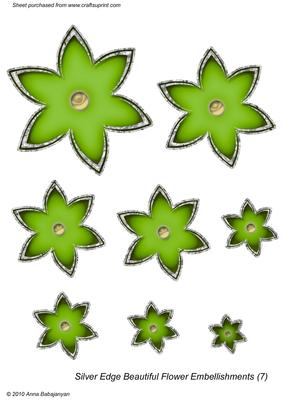 Silver Edge Beautiful Flower Embellishments 7