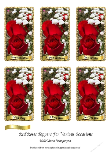 Red Roses Toppers For Various Occasions