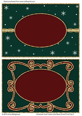 Christmas Oval Frame Card Base & Card Front Set 3