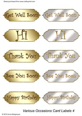 Various Occasions Card Labels (4)