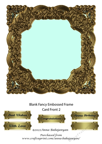 Blank Fancy Embossed Frame Card Front 2