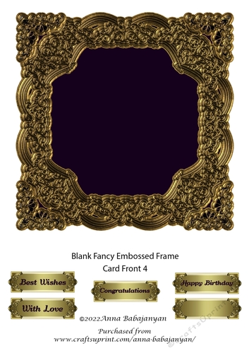 Blank Fancy Embossed Frame Card Front 4