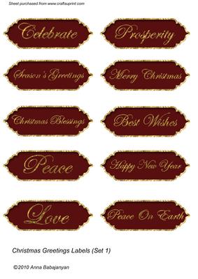 Christmas Greetings Labels (set 1)