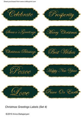 Christmas Greetings Labels (set 4)