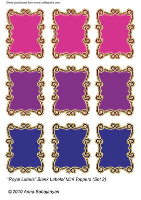 Royal Labels Blank Labels/ Mini Toppers (set 2)