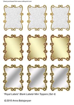 Royal Labels Blank Labels/ Mini Toppers (set 4)