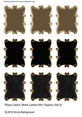 Royal Labels Blank Labels/ Mini Toppers (set 5)