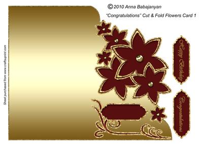 Congratulations Cut & Fold Flowers Card 1