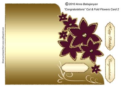 Congratulations Cut & Fold Flowers Card 2