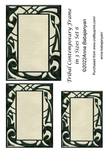 Tribal Contemporary Frame in 3 Sizes Set 6