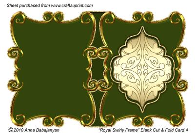 Royal Swirly Frame Blank Cut & Fold Card 4