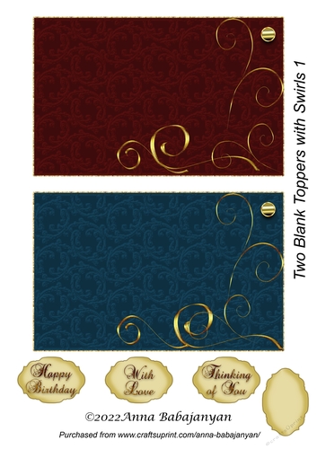 Two Blank Toppers with Swirls 1