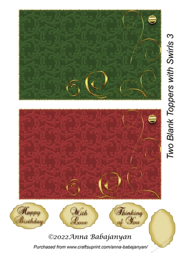 Two Blank Toppers with Swirls 3