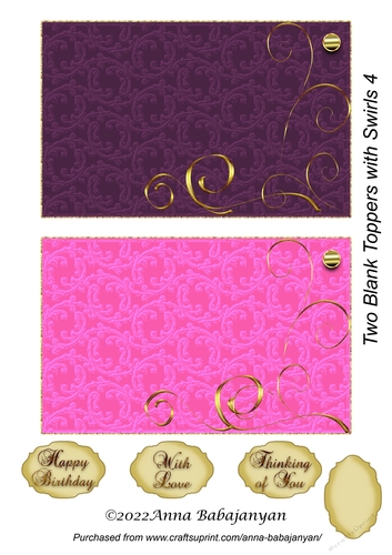 Two Blank Toppers with Swirls 4