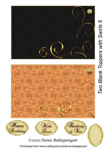 Two Blank Toppers with Swirls 5