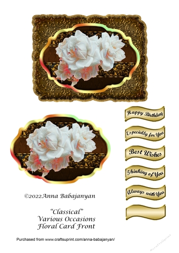 Classical Various Occasions Floral Card Front