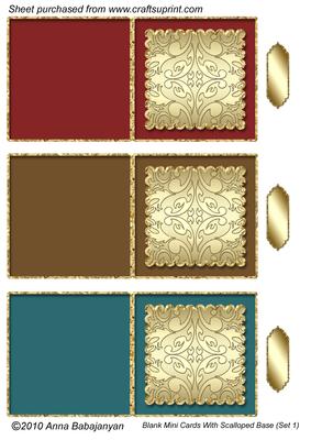 Blank Mini Cards with Scalloped Base (set 1)