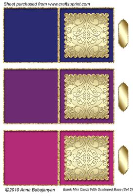 Blank Mini Cards with Scalloped Base (set 2)