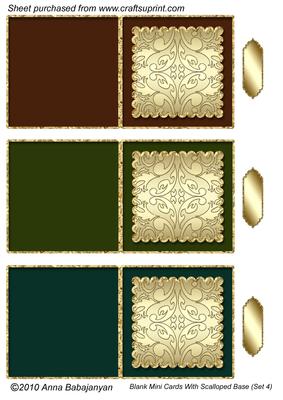Blank Mini Cards with Scalloped Base (set 4)