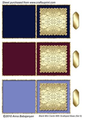 Blank Mini Cards with Scalloped Base (set 5)
