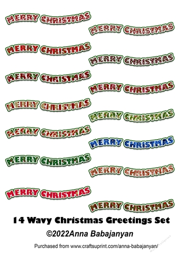 14 Wavy Christmas Greetings Set