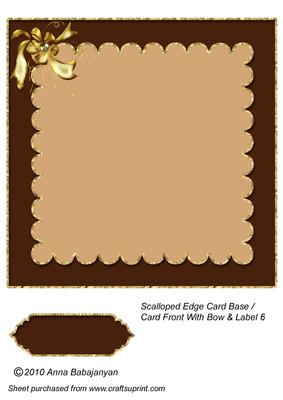 Scalloped Edge Card Base Card Front with Bow & Label 6
