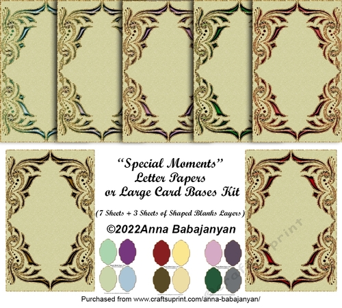 Special Moments Letter Papers or Large Card Bases Kit