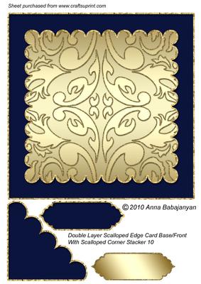 Double Layer Scalloped Edge Card Base / Front 10
