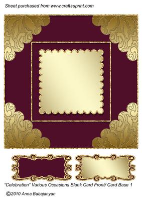 Celebration Various Occasions Blank Card Front Card Base 1