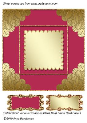 Celebration Various Occasions Blank Card Front Card Base 9