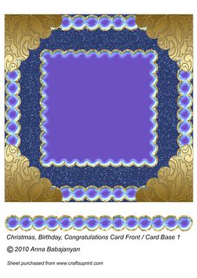 Christmas, Birthday, Congratulations Card Front Card Base 1