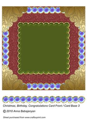 Christmas, Birthday, Congratulations Card Front Card Base 3