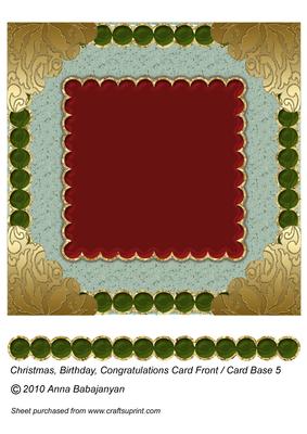 Christmas, Birthday, Congratulations Card Front Card Base 5