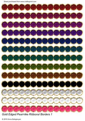 Gold Edged Pearl-like Ribbons / Borders 1