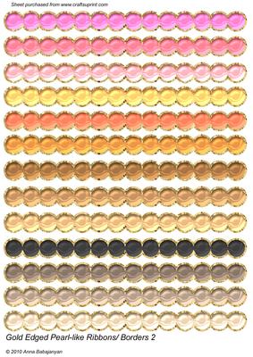 Gold Edged Pearl-like Ribbons / Borders 2