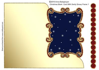 Christmas Blank Card with Swirly Snowy Frame 1