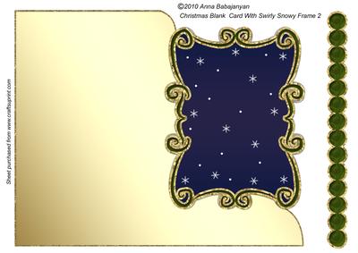 Christmas Blank Card with Swirly Snowy Frame 2
