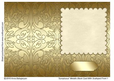 Sumptuous Metallic Blank Card with Scalloped Front 1