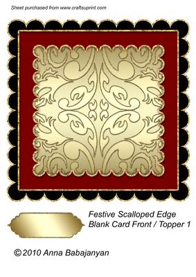 Festive Scalloped Edge Blank Card Front / Topper 1
