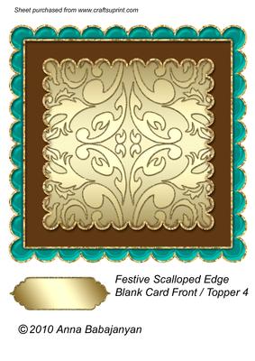 Festive Scalloped Edge Blank Card Front / Topper 4