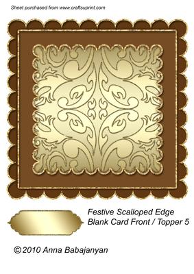 Festive Scalloped Edge Blank Card Front / Topper 5