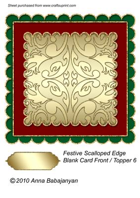 Festive Scalloped Edge Blank Card Front / Topper 6