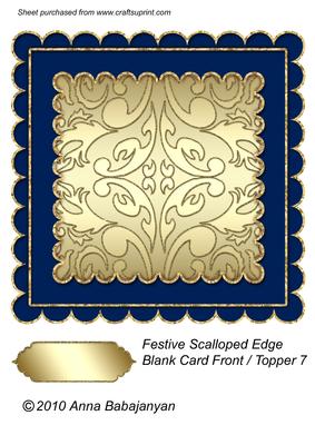 Festive Scalloped Edge Blank Card Front / Topper 7