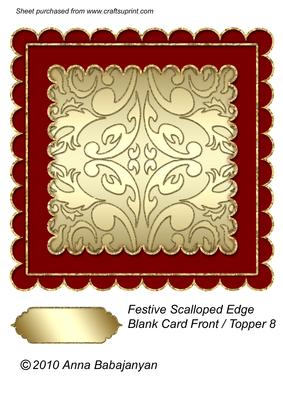 Festive Scalloped Edge Blank Card Front / Topper 8