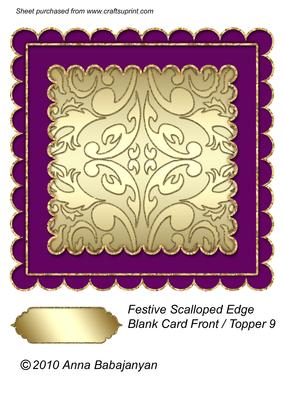 Festive Scalloped Edge Blank Card Front / Topper 9