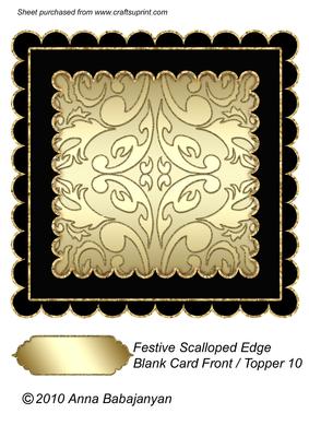 Festive Scalloped Edge Blank Card Front / Topper 10