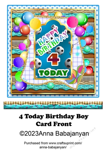 4 Today Birthday Boy Card Front