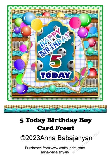 5 Today Birthday Boy Card Front