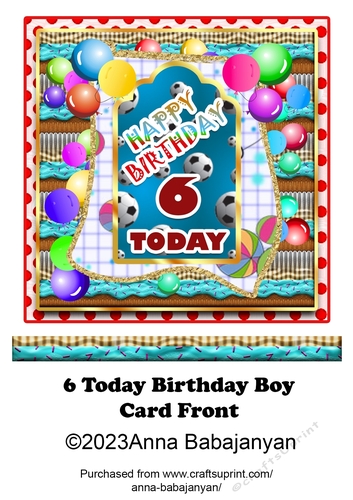 6 Today Birthday Boy Card Front