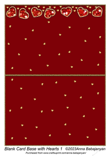 Blank Card Base with Hearts 1